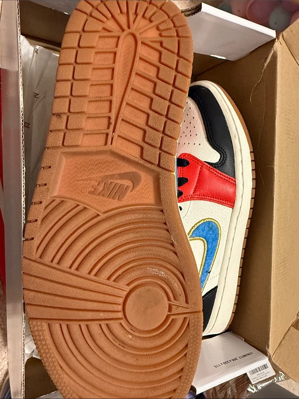 Nike Air Jordan 1 Mid Red, Blue & Black Women's High-Top Sneakers